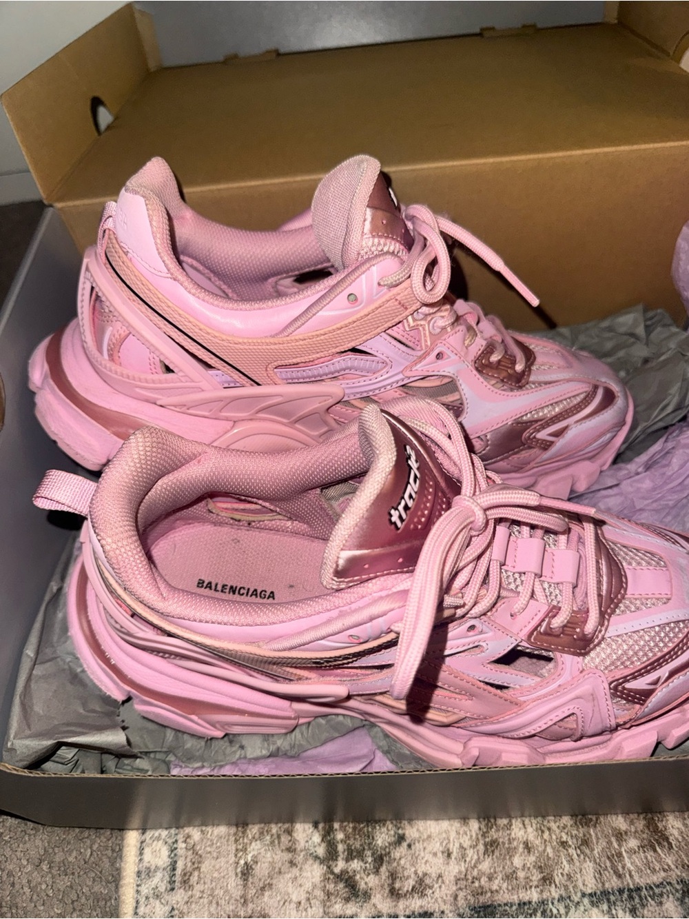 Balenciaga Track 2 baby Pink Layered Track Sneakers